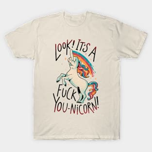 F-You Unicorn - Funny Sarcasm Dark Humor Finger Unicorn Gift T-Shirt